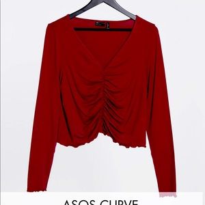 ASOS Curve red crop top